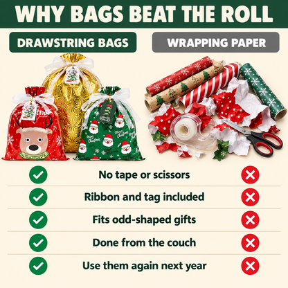 Drawstring Christmas Bags