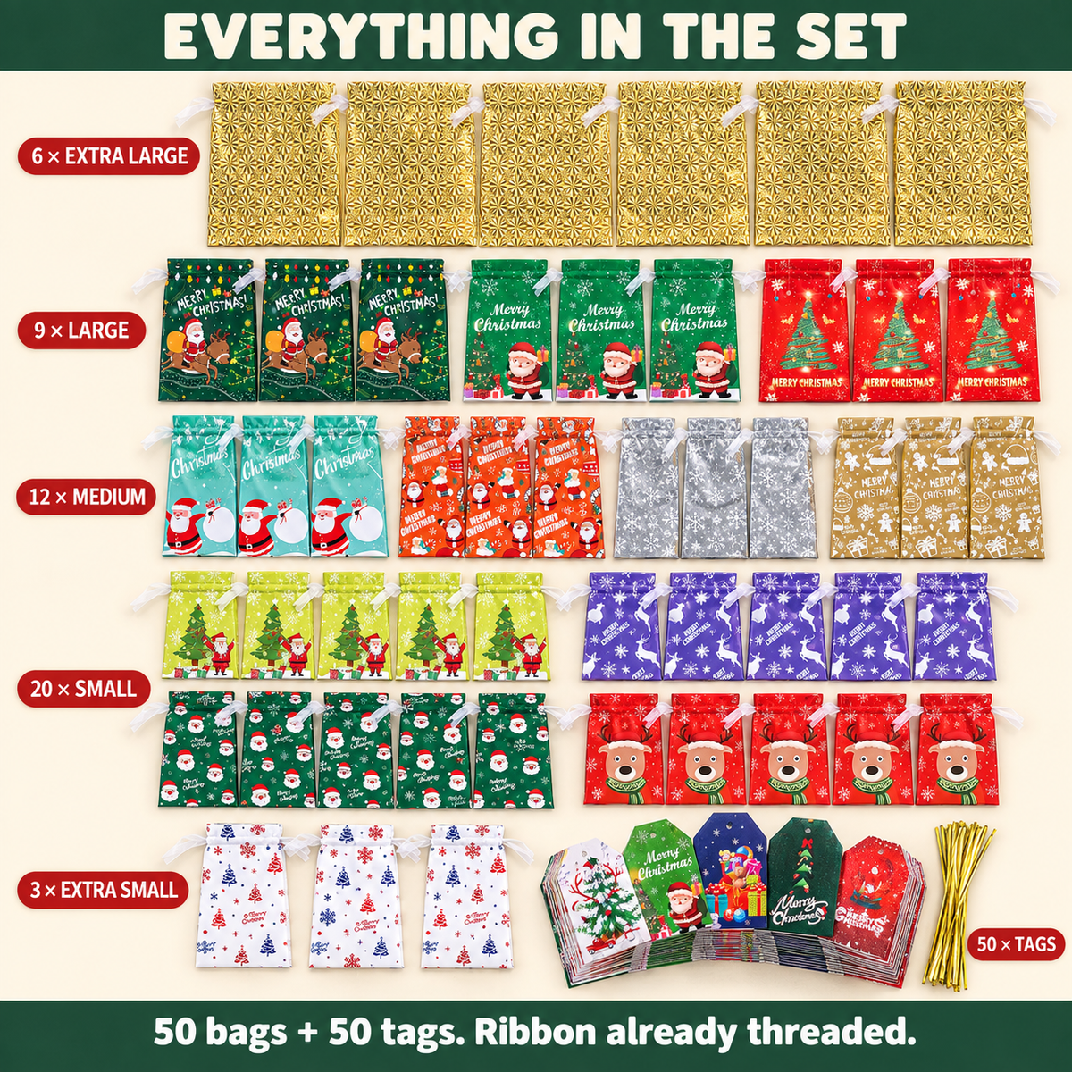 Drawstring Christmas Bags
