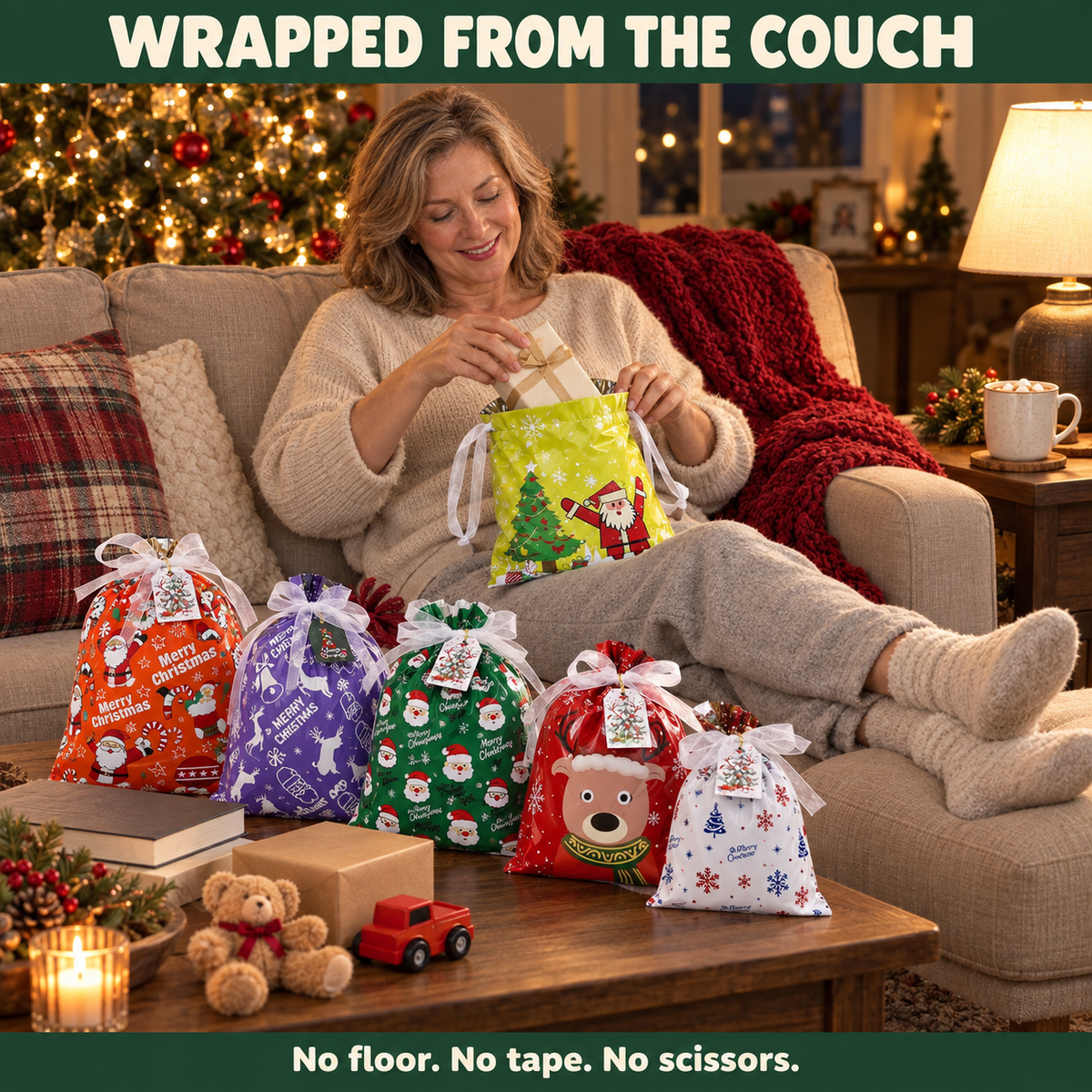 Drawstring Christmas Bags
