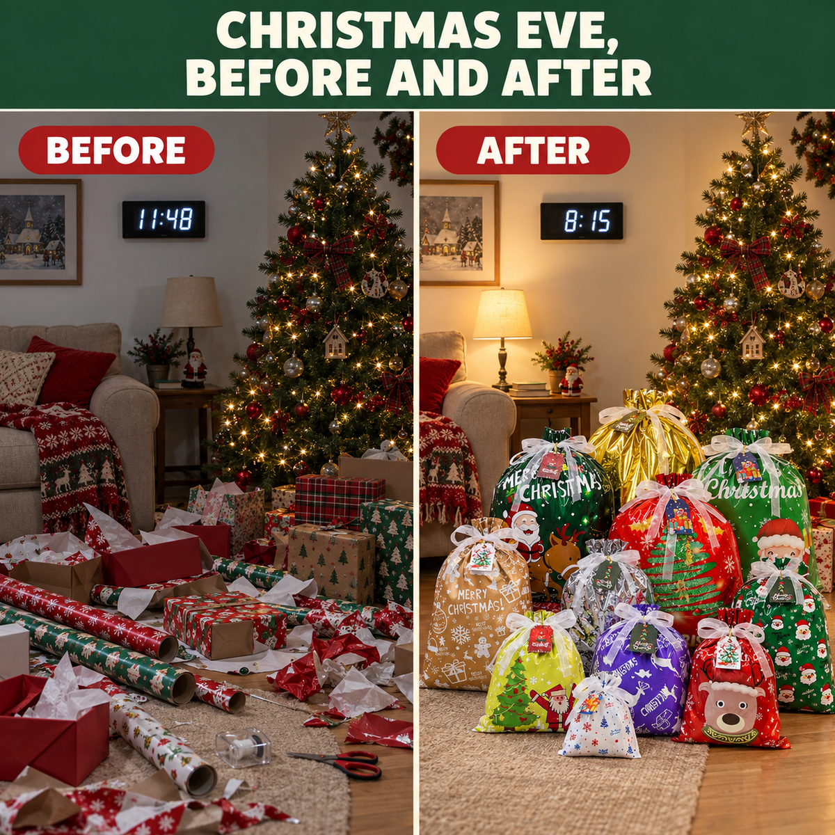 Drawstring Christmas Bags