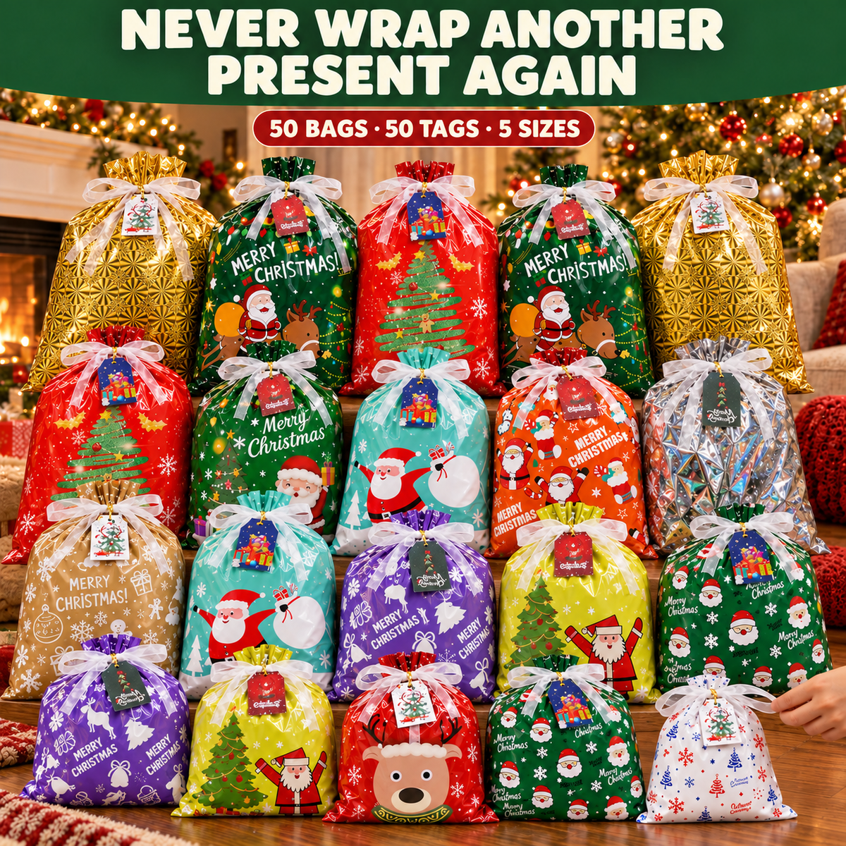 Drawstring Christmas Bags